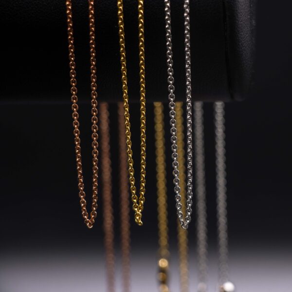 Yellow, Rose, White Gold and Sterling Silver Chains