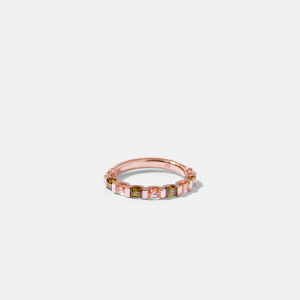 9ct Rose Gold Ring with Baguette Stones