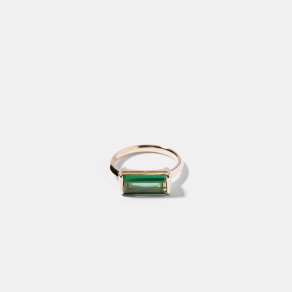 Yellow Gold Ring with Green Tourmaline