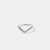 Sterling Silver Wishbone Ring with Synthetic Gemstones